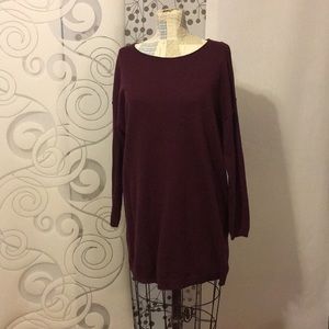 Maroon long sleeved sweater dress